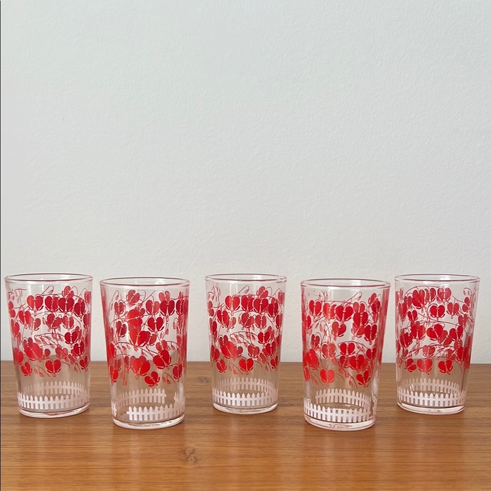 Set Of 5 Vintage Juice Glasses